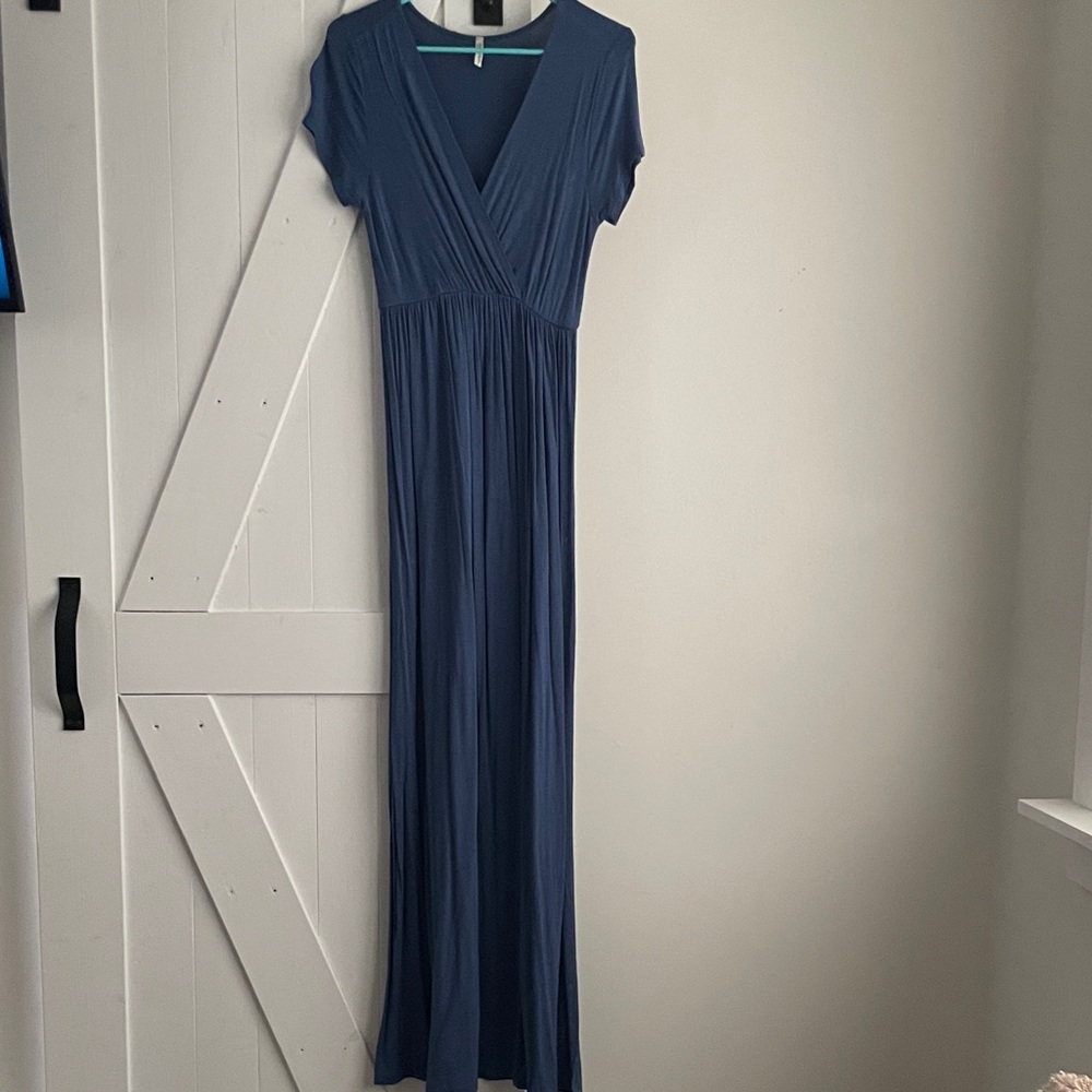 Maternity/Nursing Blue Maxi Dress